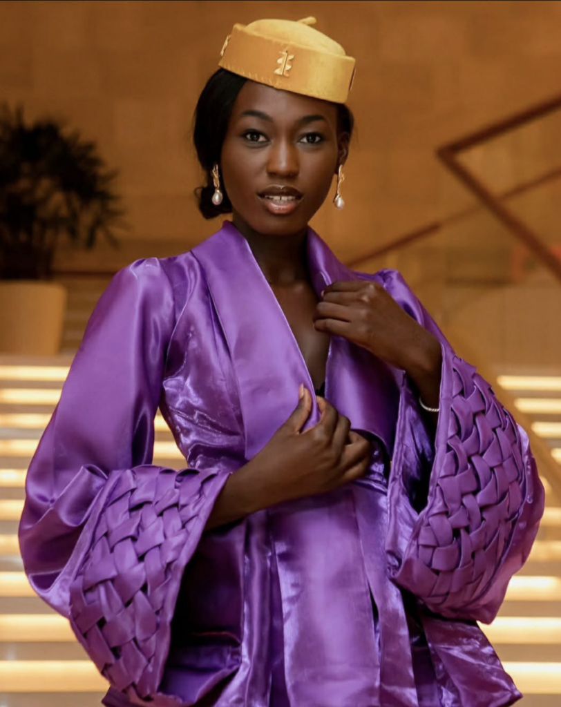 Fatoumata Coulibaly (in purple) at the announcement of the winner of Top model