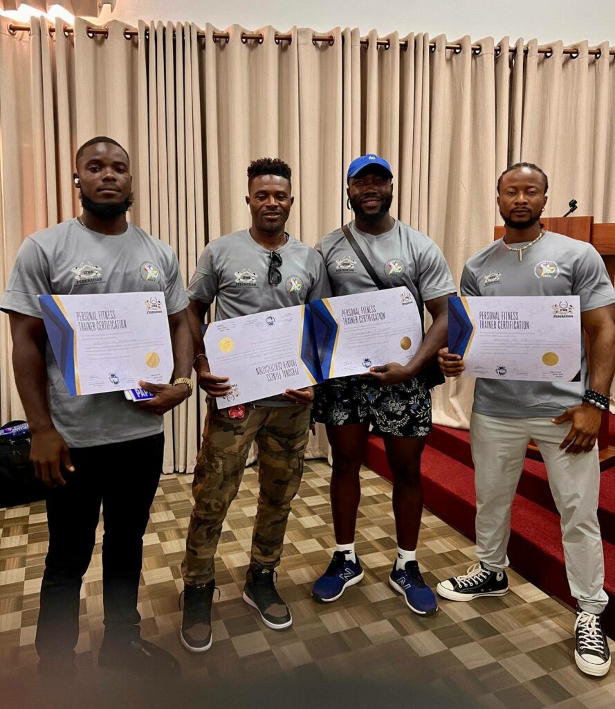 IFBB WEST AFRICAN CHAMPIONSHIP 2025 - JUNDAS MORRIS APRIL 2025 PERSONAL TRAING COACH CERTIFICATION TEAM 