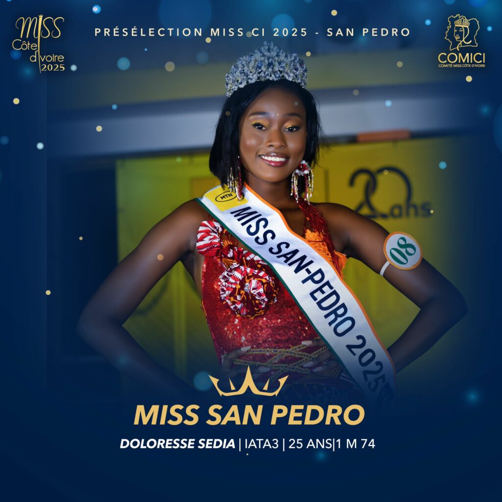MISS CI 2025 - Miss SAN PEDRO - Miss DOLORESSE SEDIA - VICTOR YAPOBI President COMICI