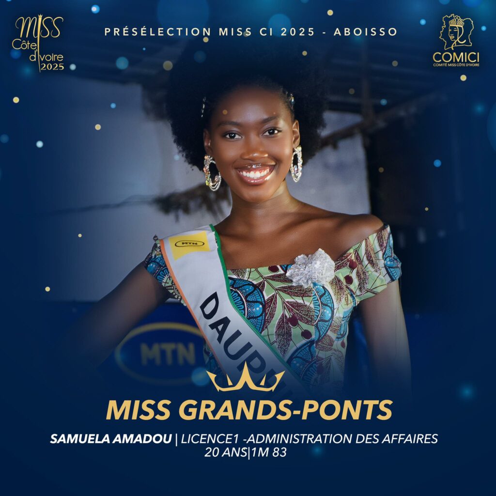 Miss CI 2025 - Selection ABOISSO - Miss GRANDS-PONTS First Runner UP - Victor YAPOBI President