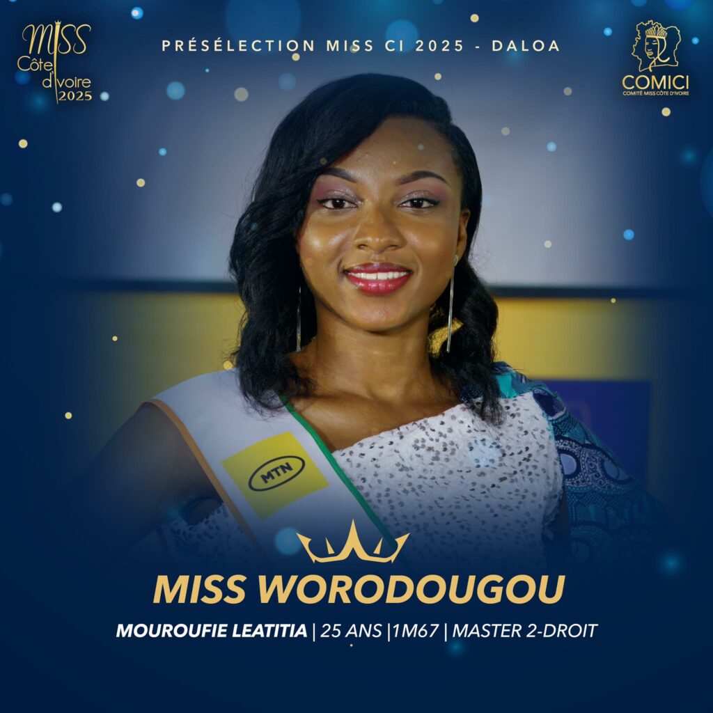 Miss CI 2025 - Selection DALOA - Miss WORODOUGOU First Runner Up - Miss Leaatitia MOUROUFIE - Victor YAPOBI President COMICI