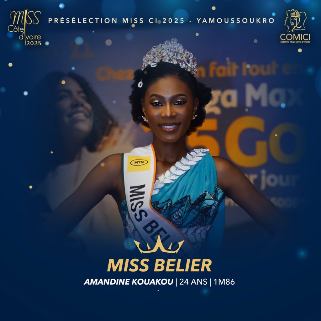 Miss CI 2025 - Selection YAMOUSSOUKRO - Miss BELIER - Miss Amandine KOUAKOU-Victor YOPOBI COMICI President