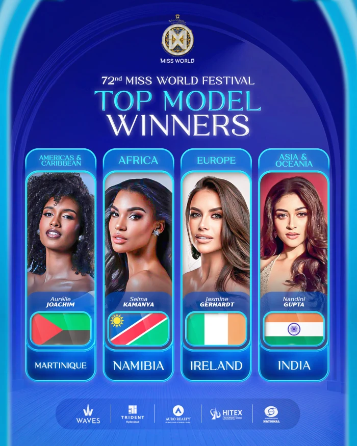 TOP MODEL WINNERS - MISS WORLD 72 MISS WORLD FESTIVAL 2025