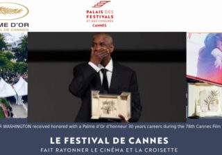 DENZER WASHINGTON received honored with a Palme d’Or d’honneur 30 years careers during the 78th Cannes Film Festival