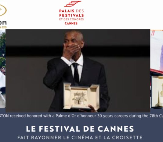 DENZER WASHINGTON received honored with a Palme d’Or d’honneur 30 years careers during the 78th Cannes Film Festival