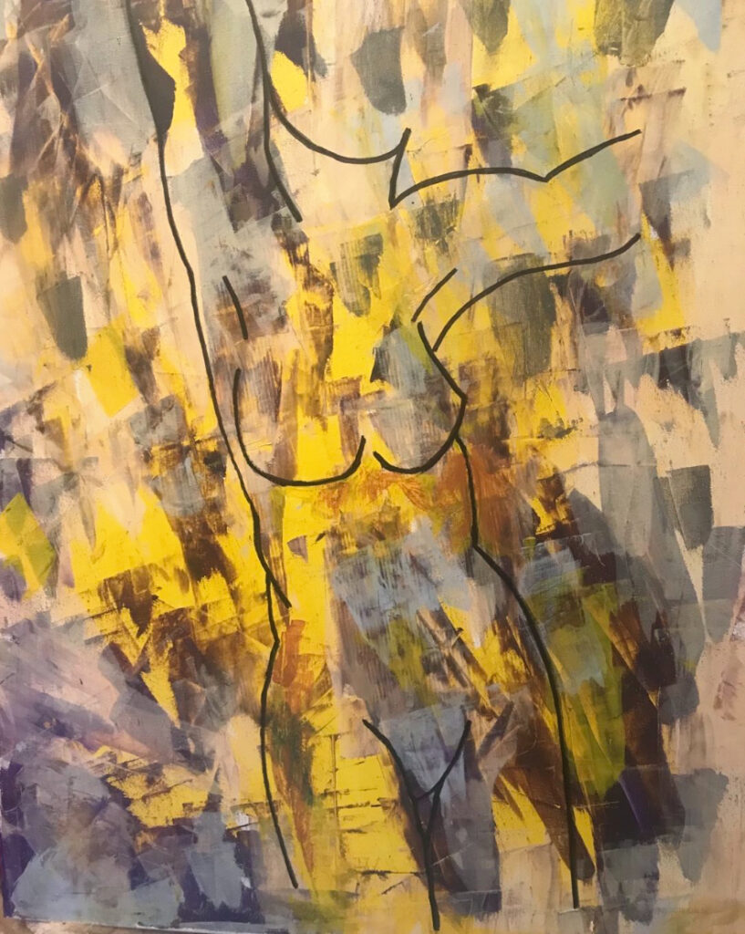 Florence BOULET - Galerie d'Escalier - L’effrontée »70x90cm. Acrylique sur toile