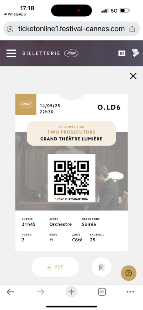 CANNES FILM FESTIVAL - MAY 14 - GRAND THEATRE LUMIERE _ THE TWO PROSECUTORS- MAURICE MONLOUIS FILM PRODUCER