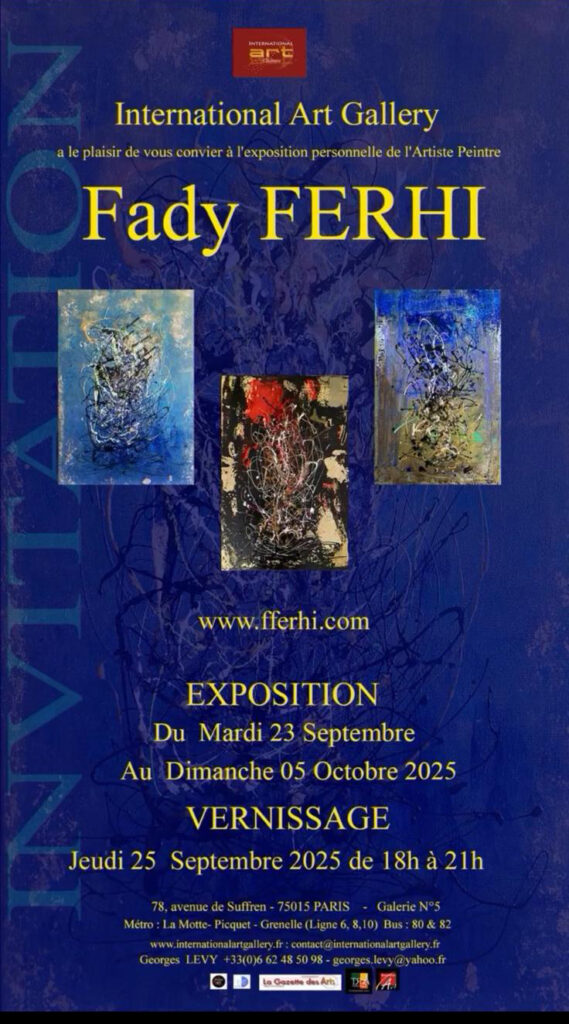 Contemporary French Artist | Abstract Expressionism - Fady FERHI  presents her solo exhibition L’appel de la lumière at the International Art Gallery - Georges LEVY