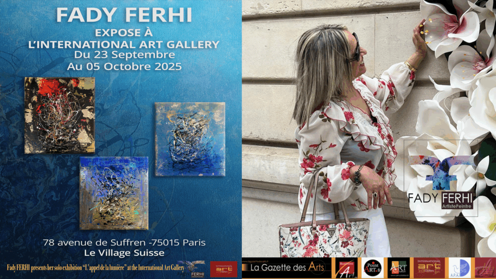 Fady FERHI  presents her solo exhibition “L’appel de la lumière” at the International Art Gallery