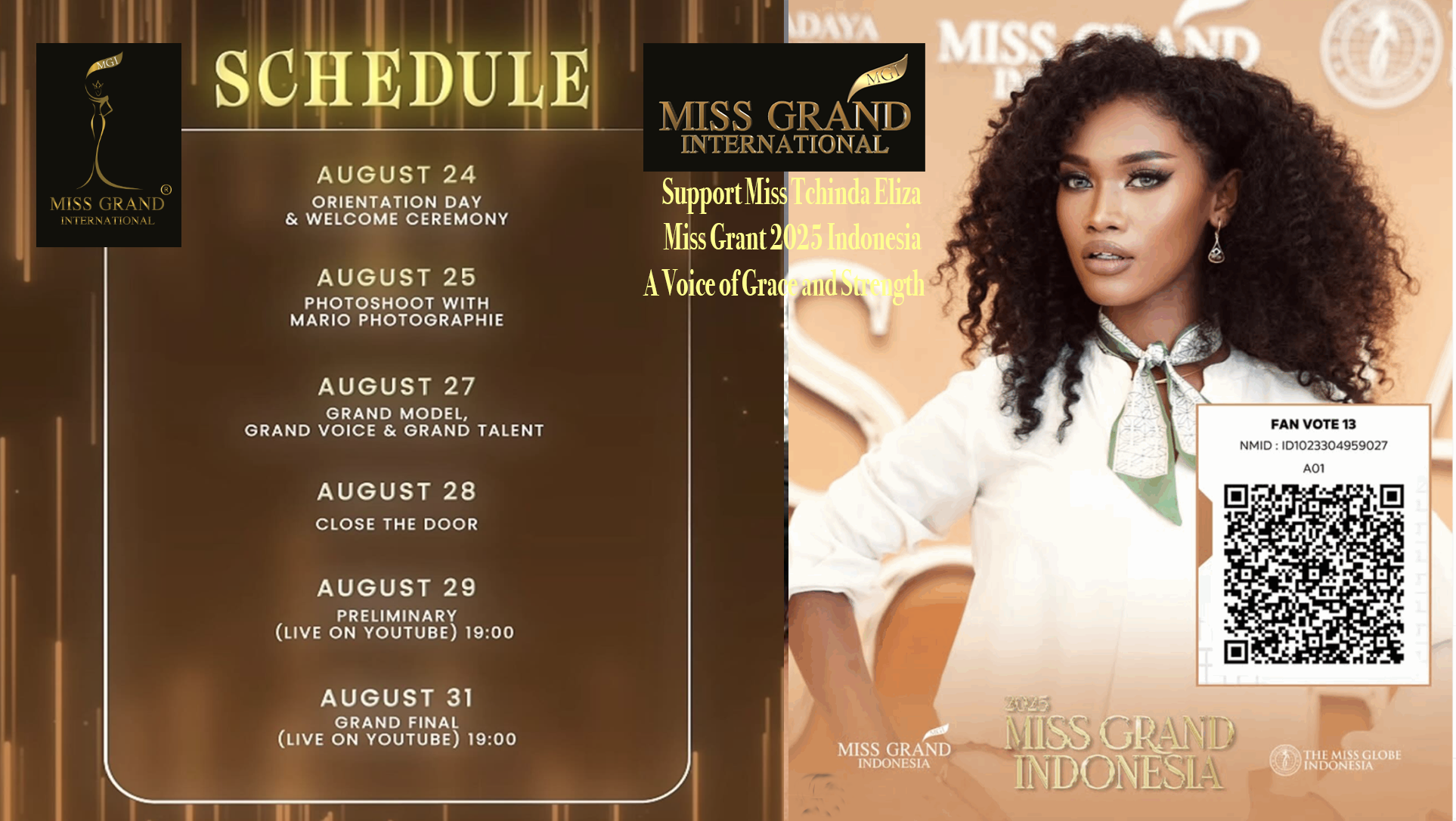Support Miss Tchinda Eliza — Miss Grant 2025 Indonesia A Voice of Grace and Strength