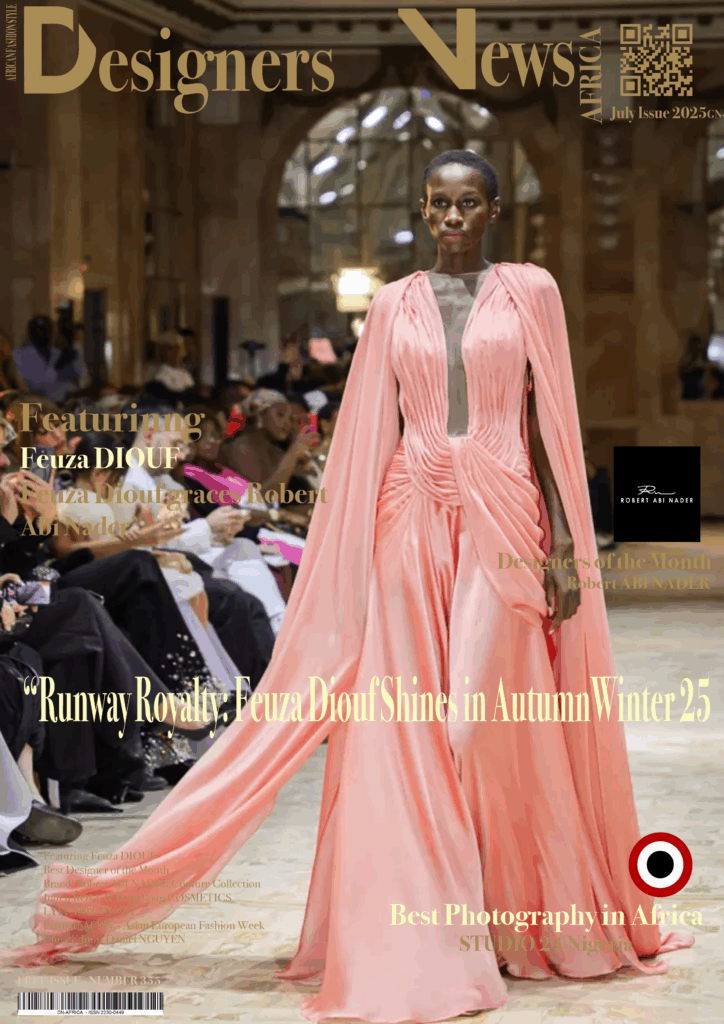VOGUE COVER _ AFRICA FASHION STYLE 2490X3508 DN-AFRICA – COVER – NUMBER 355 – JULY 8 2025 – Feuza DIOUF Metropolitan Models present Robert ABI NADER FW 25 