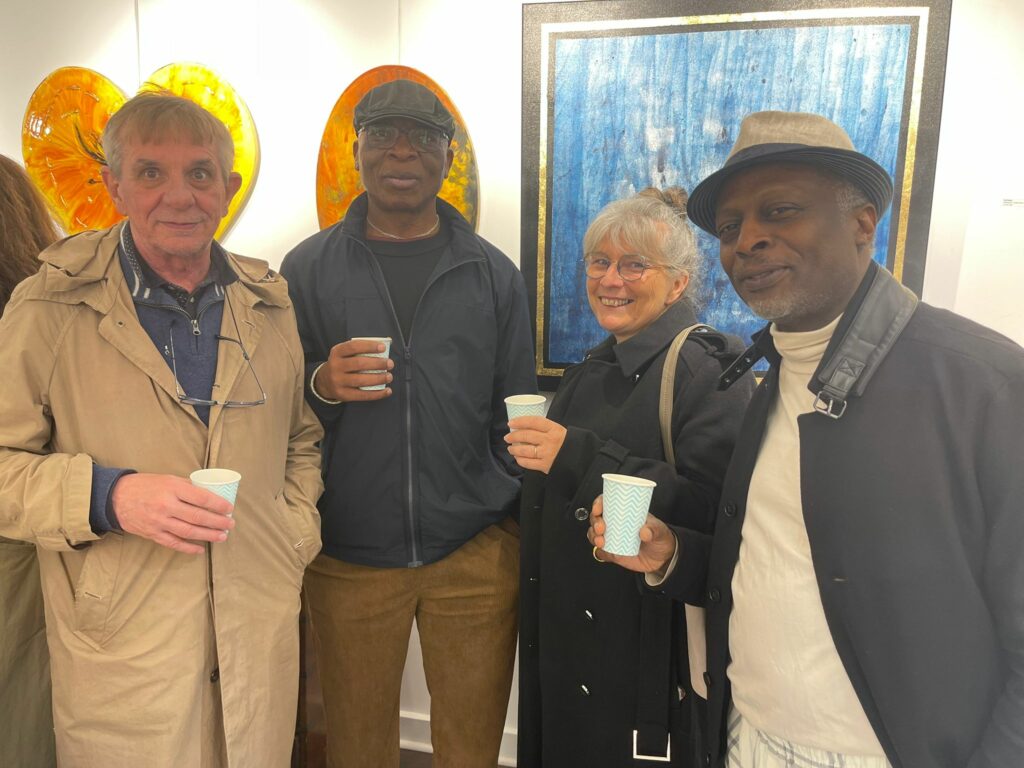 Contemporary French Artist | Abstract Expressionism - Fady FERHI  presents her solo exhibition L’appel de la lumière at the International Art Gallery - Georges LEVY in presence of Georges LEVY, Fady FERHI, Patrick LACHAUD, Amadou THIAM, Jack DJEYIM