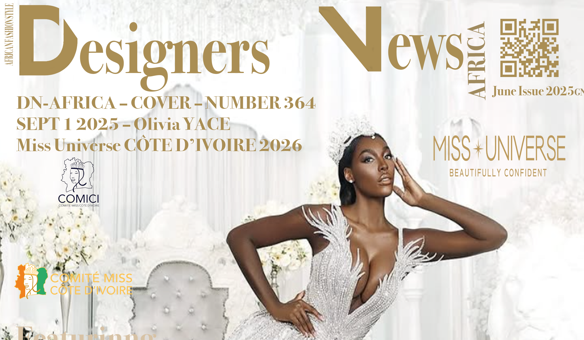 COVER AFRICA FASHION STYLE 2490X3508 DN-AFRICA – COVER – NUMBER 364 – SEP 1 2025 – Miss UNIVERSE CÔTE D'IVOIRE 2026 OLIVIA YACE - DN-AfrICA Media Partne