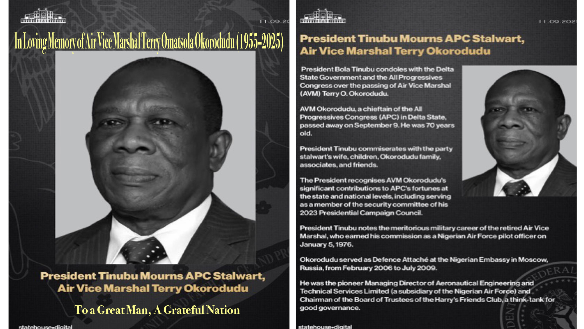 In Loving Memory of Air Vice Marshal Terry Omatsola Okorodudu 1955–2025