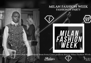 Divine TAMA International Model Divine from Ivory Coast perform during Milan Fashion Week
