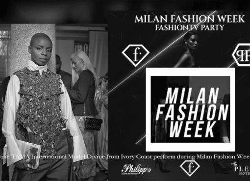 Divine TAMA International Model Divine from Ivory Coast perform during Milan Fashion Week