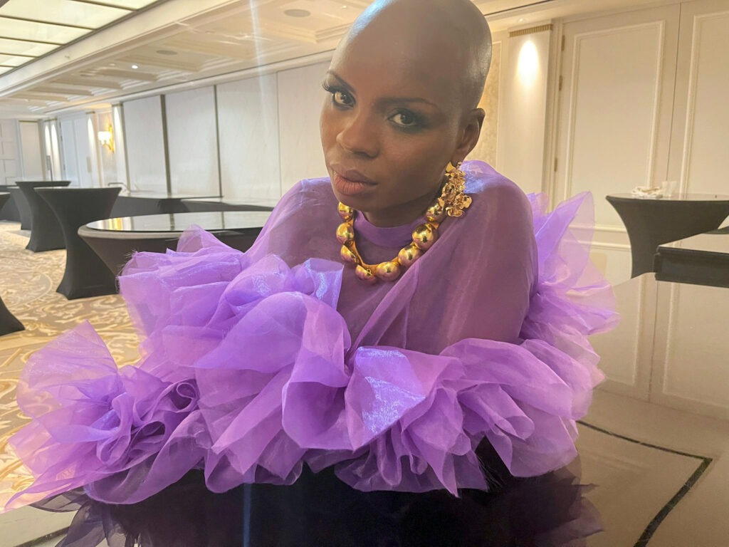 Divine TAMA walked for Designer MITORI Paris - Collection Couture Paris Fashion Week SS25 Backstage