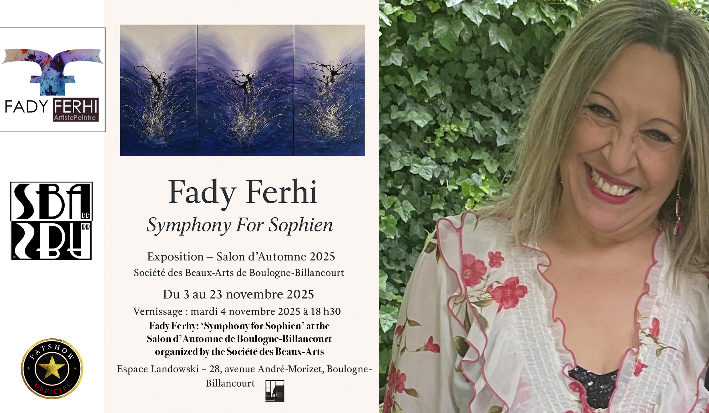 Fady Ferhy- ‘Symphony for Sophien’ at the Salon d’Automne de Boulogne-Billancourt organized by the Société des Beaux-Arts