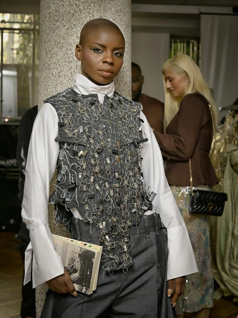 MILAN FASHION WEEK SS 2025. Designer @kiratan_show - Divine TAMA International Model from Côte d'Ivoire